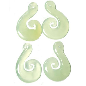 JADE SMALL PENDANT LUCKY 18x35MM GREEN(4 PCS)